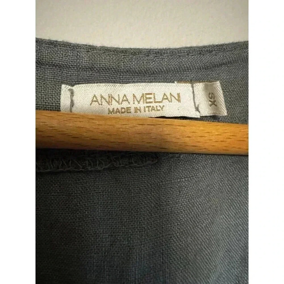 Anna Melani 100% Linen Tank Jumpsuit Pockets Made In Italy Gray With Pockets - Picture 2 of 9